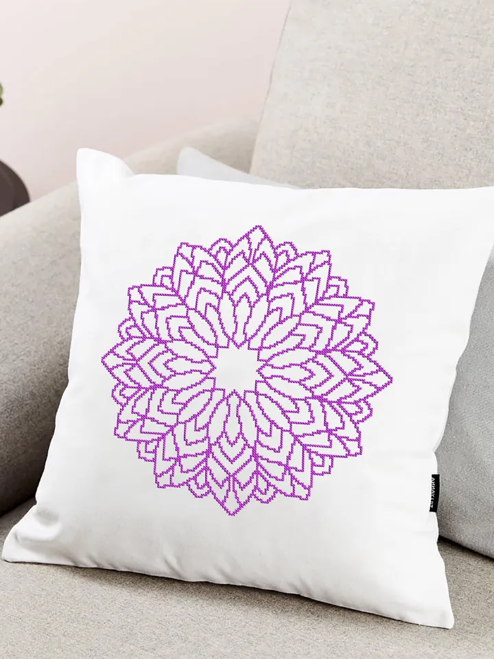 Mandala cross stitch pattern download PDF Simple mandala pattern digital PDF Monochrome cross stitch chart Quick cross stitch sampler #M81
