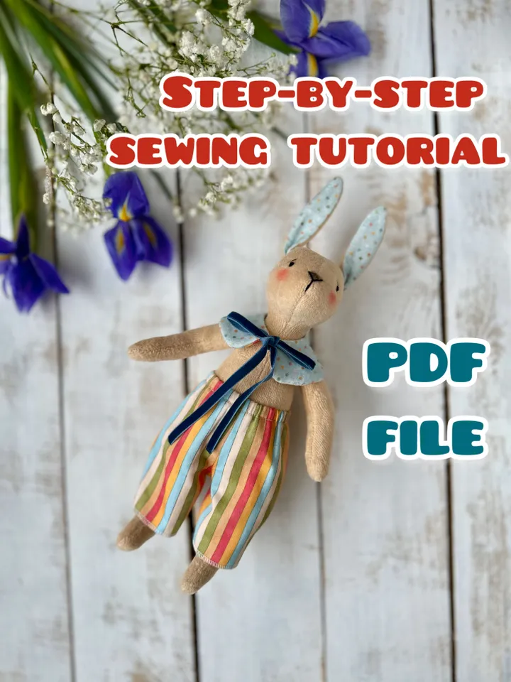 FABRIC BUNNY STEP-BY-STEP SEWING PATTERN AND TUTORIAL
