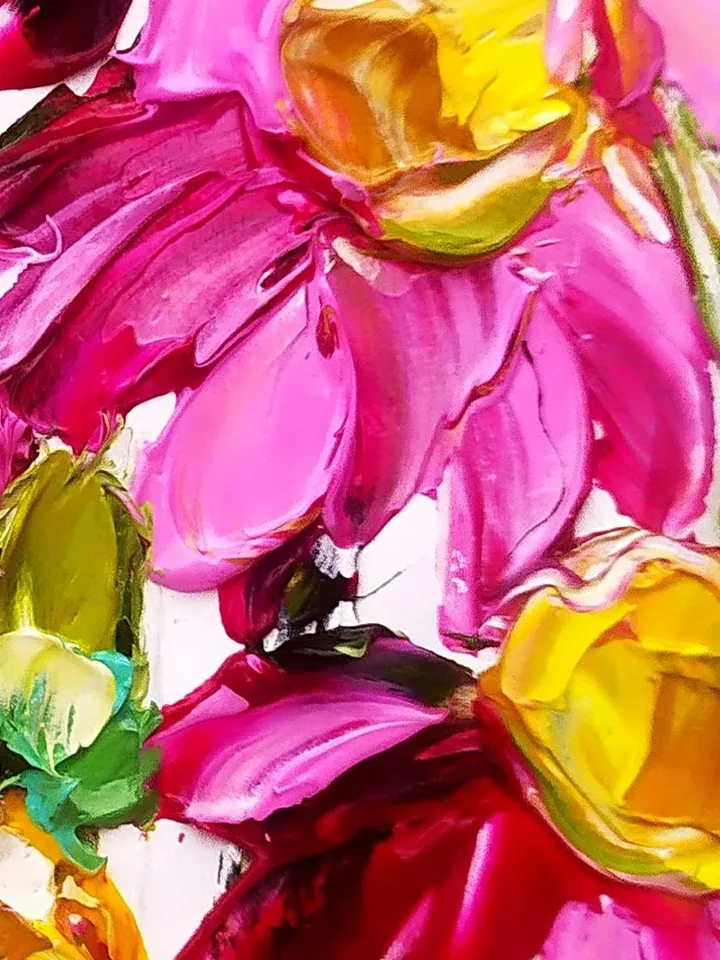 Daisy Painting Floral Original Art 4 x 4 Flower Artwork Daisy Wall Art Painting Impasto Oil Painting by ArtProkopaloSv