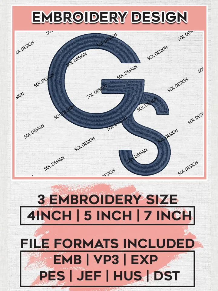 NCAA GS Eagles Team Logo Embroidery Design Files, NCAA Georgia Southern Eagles Machine Embroidery, NCAA Teams, Game Day, 3 sizes, NCAA Machine embroidery designs, Digital Download