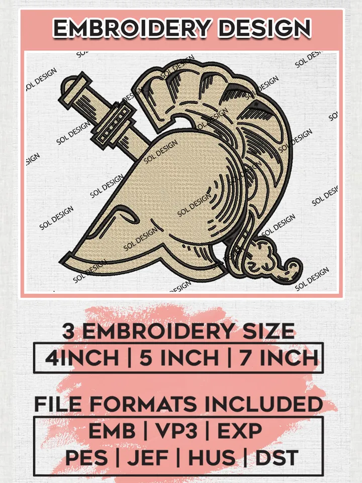 Army Black Knights Team Head Mascot Logo Embroidery Design Files, NCAA Army Black Knights Machine Embroidery, College Football NCAA Teams, 3 sizes, NCAA Machine embroidery designs, Digital Download