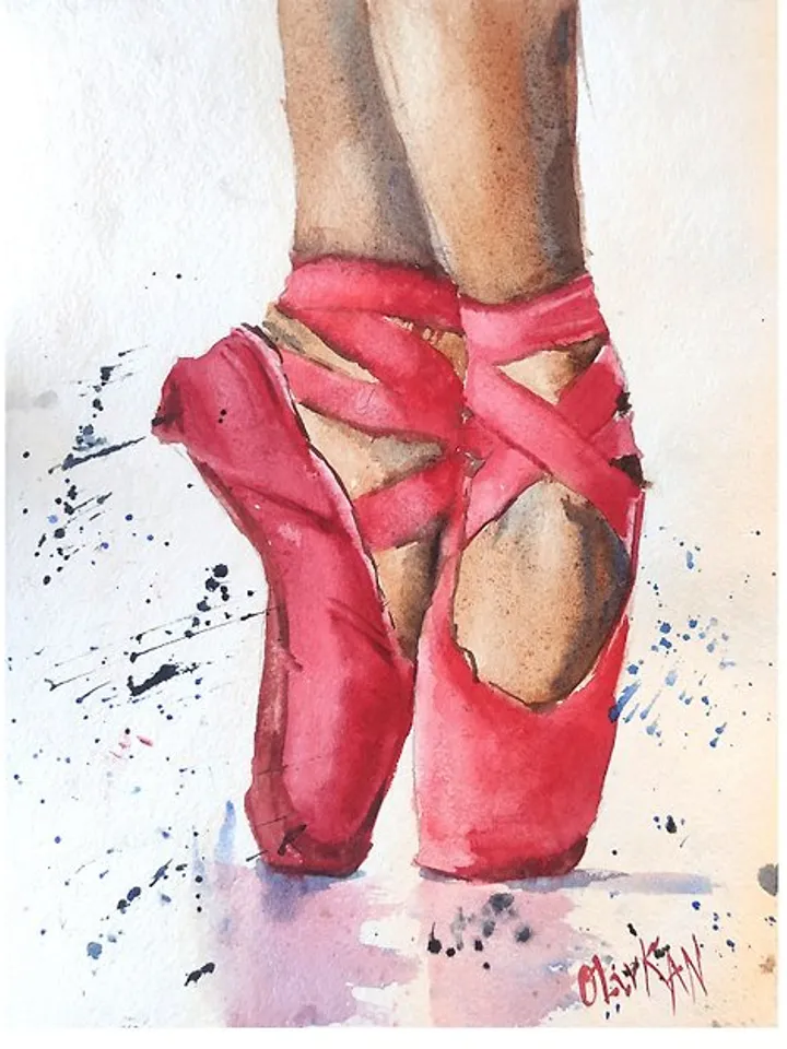 Ballet Painting Pointe Original Watercolor Ballerina Art Dance Wall Art