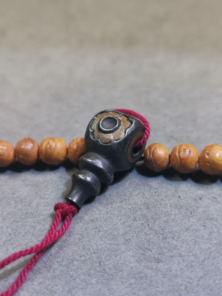 Gandhanra Tibetan Cold Iron Guru Bead,Big Size T-drilled 3-Hole Prayer Bead,Mala Bead,Connector Bead for Buddhist Bead Accessories
