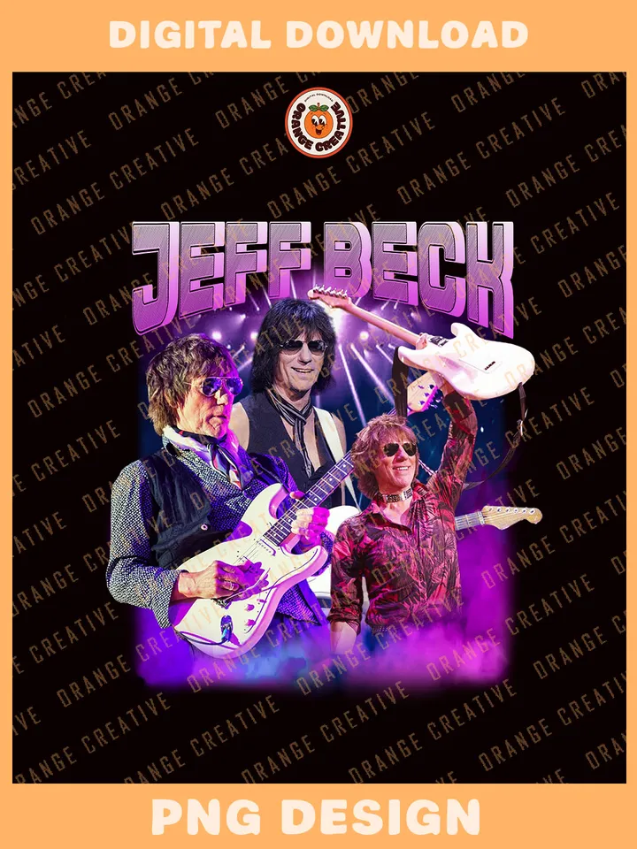 Retro Jeff Beck Artist Bootleg T-shirt PNG, 90s Bootleg Template, Graphic Jeff PNG Files, Custom Bootleg Rap Tee, Digital Download