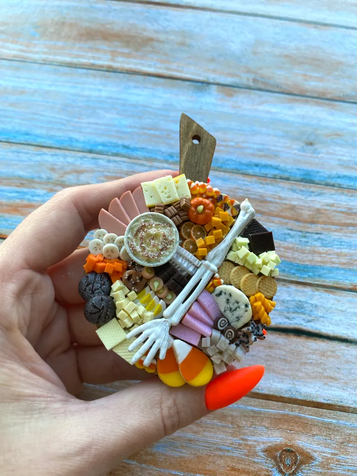 Magnet Miniature Halloween Charcuterie Board with Polymer clay Souvenir