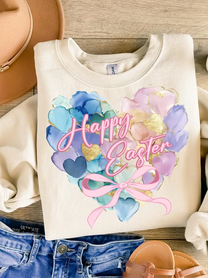 Easter Day Heart Brushstroke png,Easter png, Happy Easter Png, coquette easter png, bow png designs, Coquette Bunny Png Trendy Easter