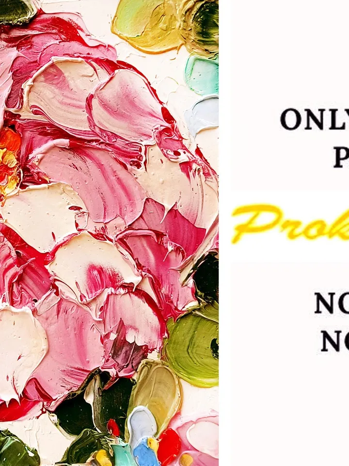 Peony Painting Flower Original Art Impasto Painting Peonies Small Flowers Wall Art by ArtProkopaloSv