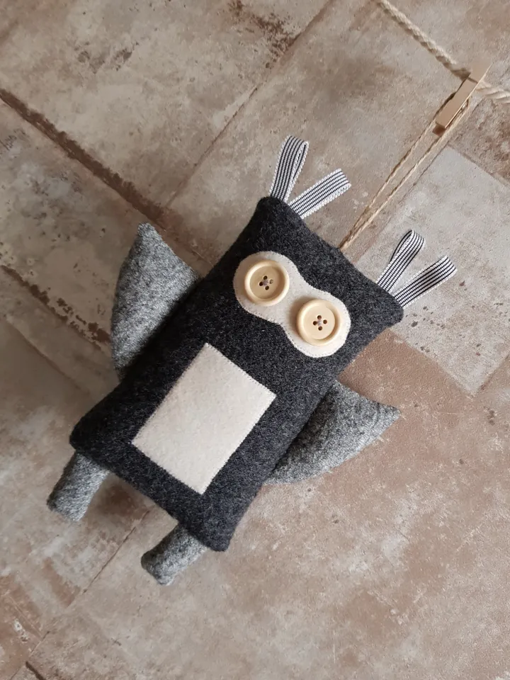 Black OWL sewing pattern PDF, digital tutorial in English, Home decor sewing diy, Halloween doll pattern