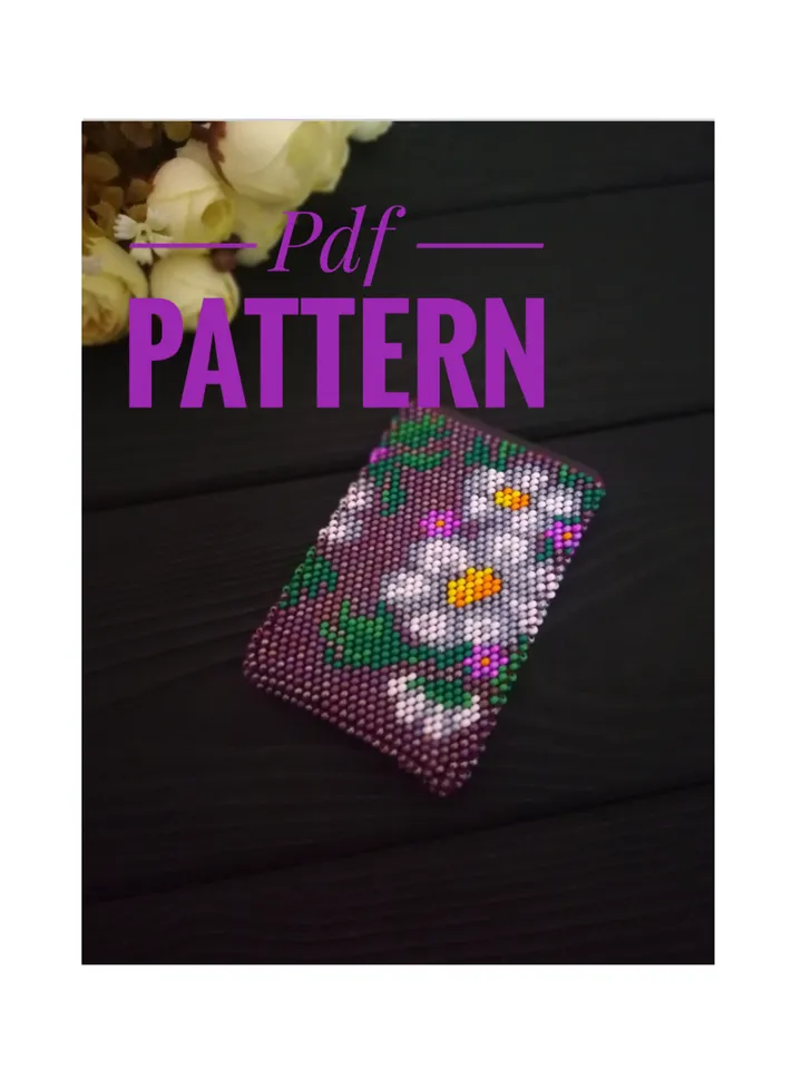 Bead Crochet Pattern   , Crochet cardholder  ,  cardholder crochet pattern