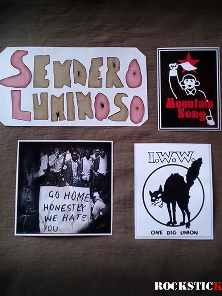 Tom Morello guitar stickers Sendero Luminoso Mau Mau uprising Fender Telecaster