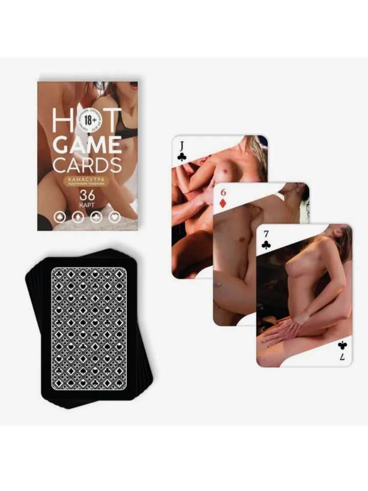 Playing cards "HOT GAME CARDS" kama Sutra close-up, 18+