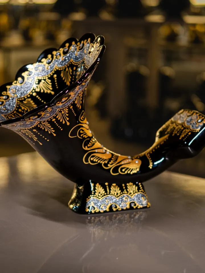 Handpainted Ceramic Acoustic Gramophone