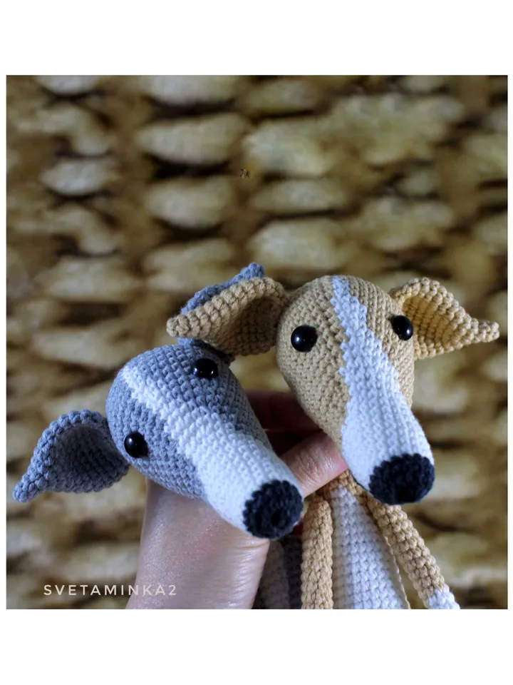 Greyhound Crochet Pattern, Whippet, Sighthound, Galgo, Italian Greyhound, Lurcher Amigurumi Dog. Digital Download. PDF.