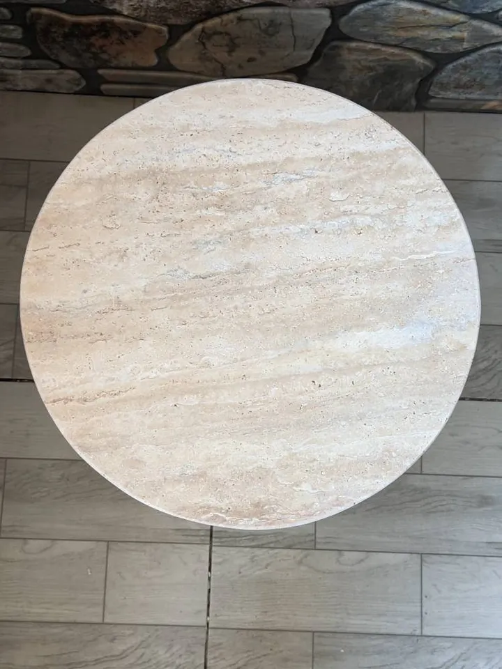 Travertine Marble side table, end table, italian marble 100% handmade, coffe table