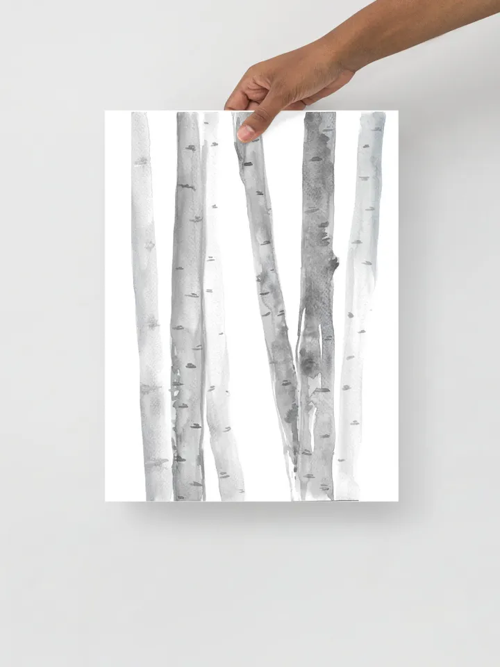 Birch Trees Art Birch Tree Painting Forest Print Set Modern Rustic Decor Black White Print Abstract Birch Tree Birch Wall Decor Tree Poster