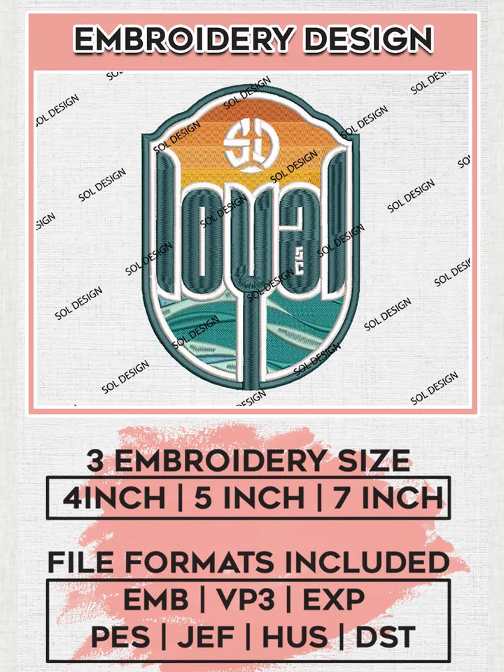 USLC San Diego Loyal Logo Embroidery Designs, USLC San Diego Loyal Embroidery Design, USLC Embroidery Design Files, USLC Logo, 3 sizes, Machine embroidery Files, Digital Download