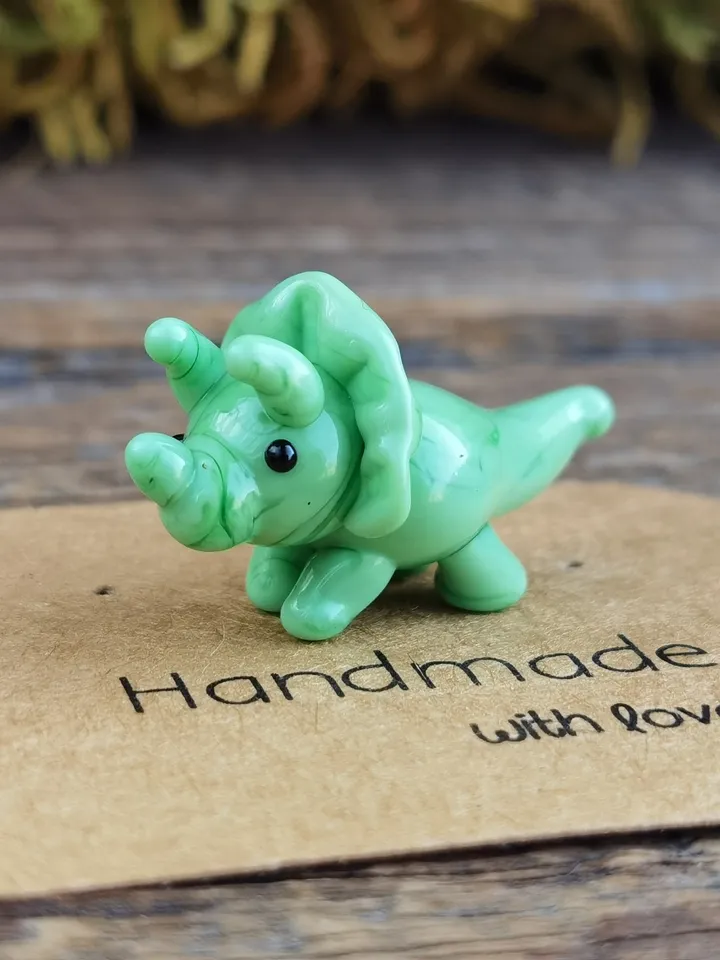 DINOSAUR ORNAMENTS Dinosaur figurine Glass dinosaur decor Miniature Dinosaur gift Dino figurine Glass figurines Tiny glass animals Terrarium