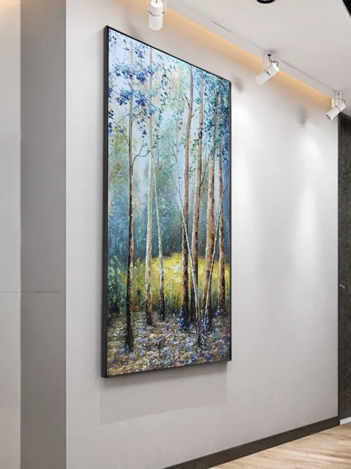Original painting,Large wall art,Boho wall decor, Forest oil painting, Home decor, Art decor, Abstract art,Holiday decor, Bedroom decor