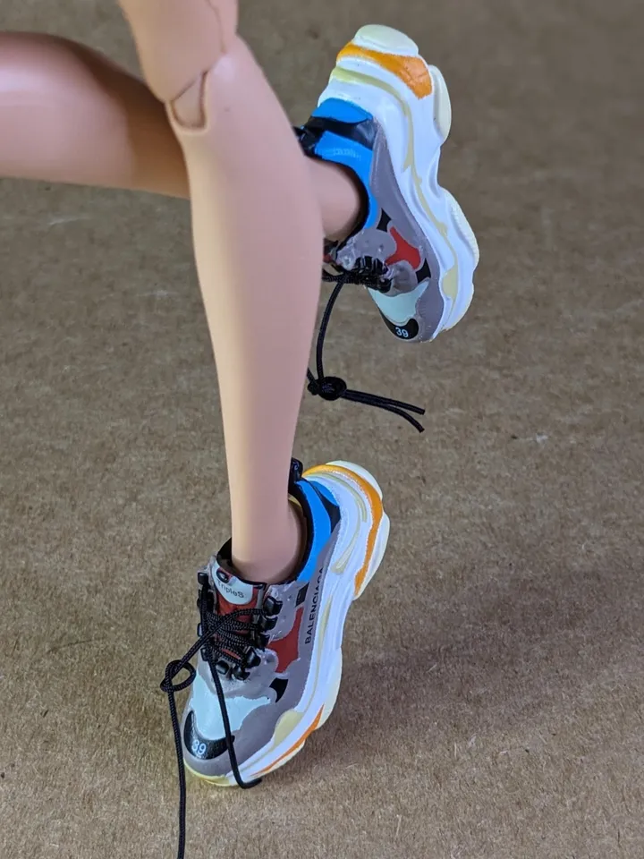 Gray & Blue sneakers for 11 inch female dolls (MH g1, g2, g3 or EAH)