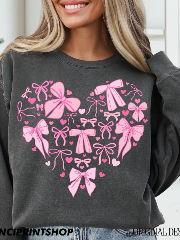 Pink Coquette Valentine Heart PNG, Valentines Day png, Valentine Bow png, Pink Valentine png, Valentines Love png, Girl Valentine, Heart png