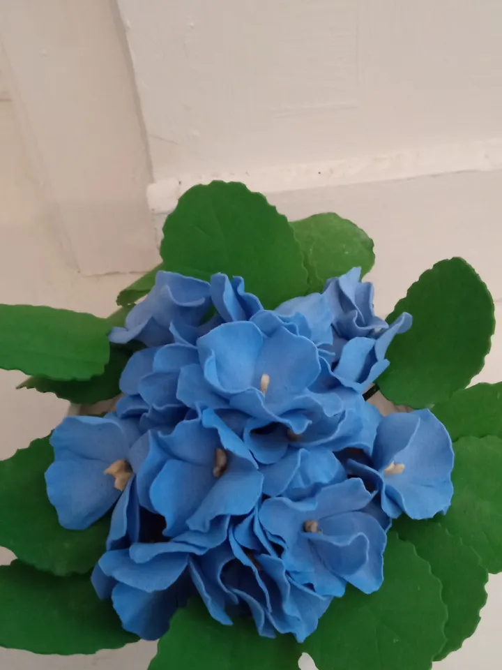 Blue violet in pot/ handmade artificial flowers/floral arrangements/ home decor/gift for her/mother Day gifts/grandma