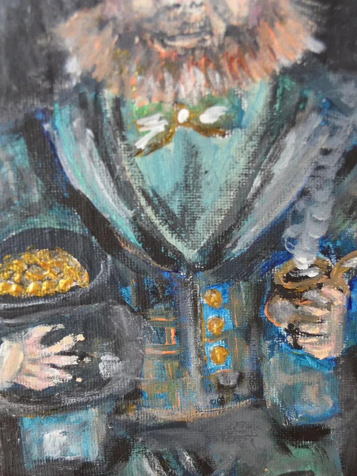 Leprechaun with a pot of gold original acrylic painting on canvas, good luck leprechaun,gift or home decoration, wall art,home decor.