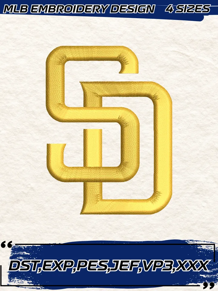 San Diego Padres Cap Logo Embroidery Design,MLB Embroidery Design,Machine Embroidery Design File,4 Sizes, Digital Download