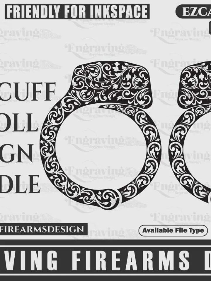 Handcuff Scroll Design 7Pcs Bundle Design,handcuff laser engraving,laser cut,laser pattern,laserengraving,handcuff pattern,handcuff design