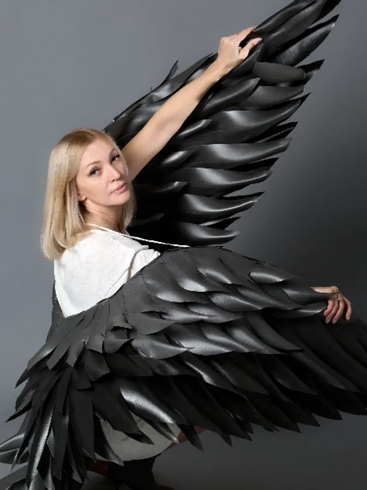 Gothic wings Cosplay costume, Black sexy wings for Performances, Fallen angel, dark angel wings for Men , bellydance
