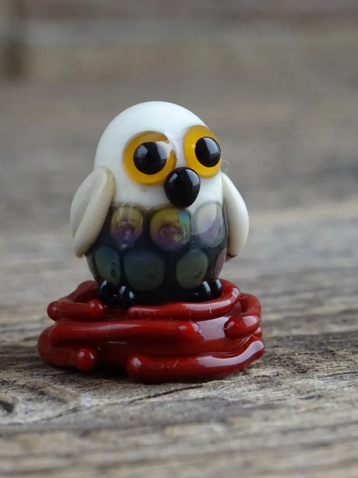 Glass figurines Miniature Owl figurine Tiny owl glass owl gifts graduation gifts Tiny glass animals terrarium figurines Animal figurines
