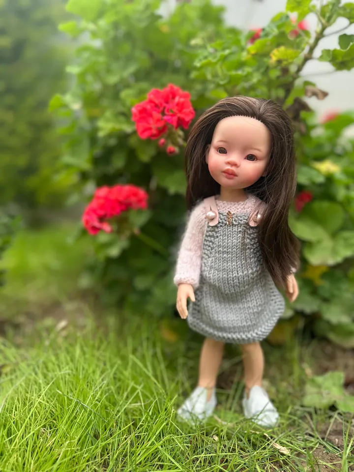 Paola Reina Doll 5 ITEMS Set: Exclusive Handmade Outfit - Sundress, Sweater, T-short, Moccasins