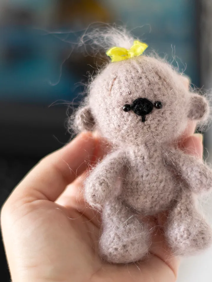 Cute crochet teddy bear gift for lovers of these animals, smal stuffed teddy bear plush toy, handmade gift for girl
