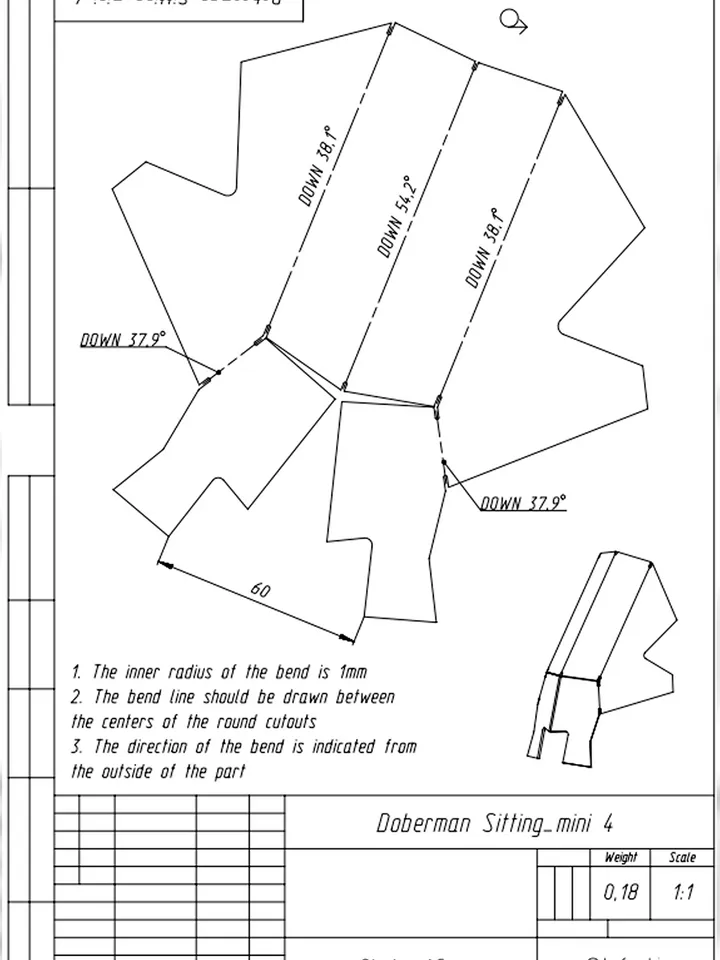 Welding Project Plans Drawings Mini Doberman (DXF, PDF)