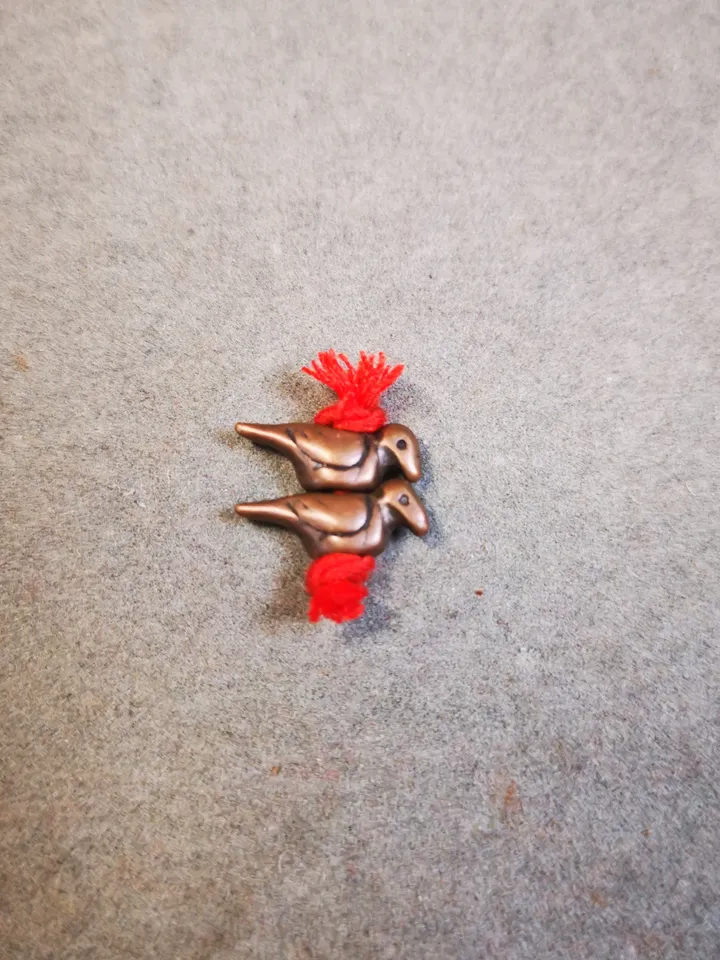 Gandhanra Antique Tibetan Amulet,Mini Phurba and Kartika(knife of the dakinis) ,for Prayer Bead Counter,Mala Accessories, Made of Red Copper
