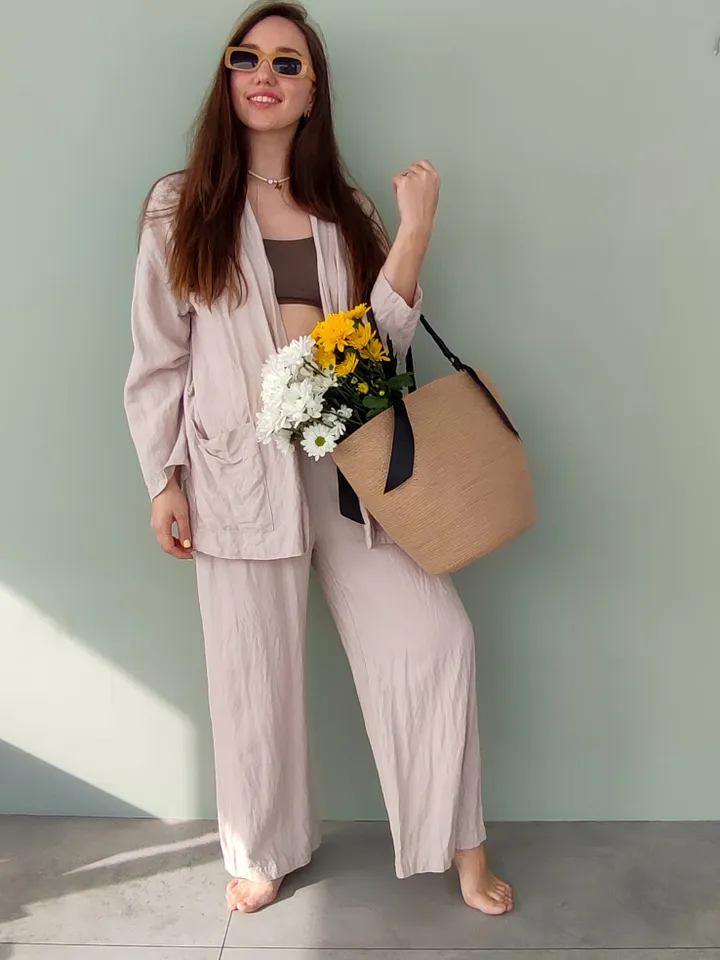 Jute tote bag for market, handmade bag for woman