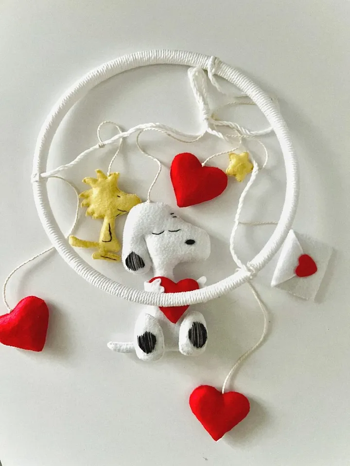 Snoopy Baby Mobile Charlie Brown Mobile Baby Crib Mobile Nursery Mobile Felt