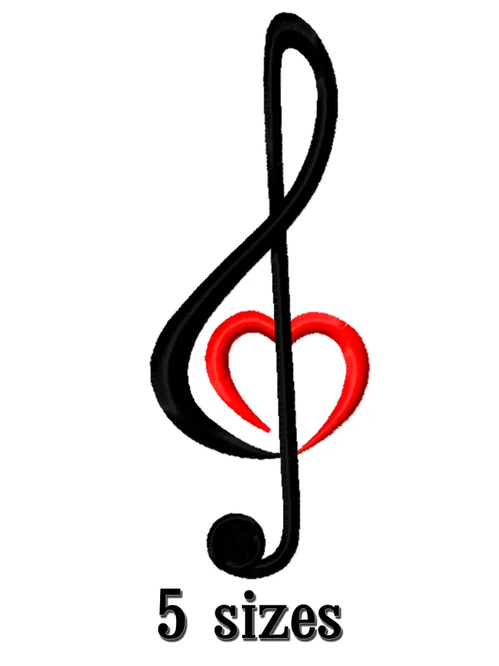 Musical notes embroidery. Music note ornament. Embroidery designs trendy. Digital download.