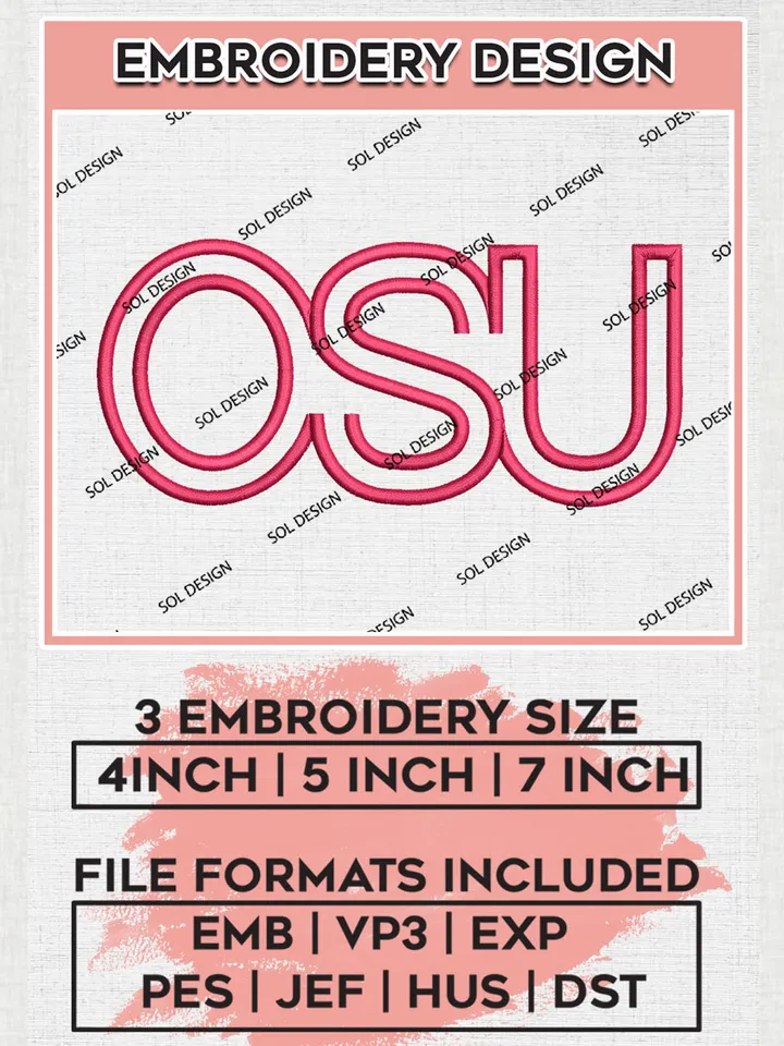 NCAA OSU Buckeyes Team Logo Embroidery Design Files, NCAA Ohio State Buckeyes Machine Embroidery, NCAA Teams, 3 sizes, NCAA Machine embroidery designs, Digital Download