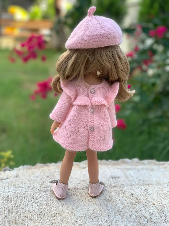 PDF Knitting Pattern Tutorial Dress with Flounce for Paola Reina doll (12&quot;/32 cm) eng