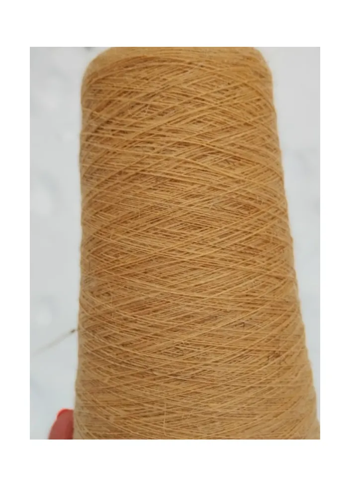 Natural Goat down 100% fine spinning, Ecologically clean yarns, yellow