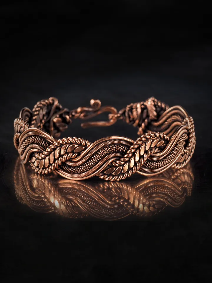 Wire wrapped copper bracelet for woman Antique style copper jewelry WireWrapArt