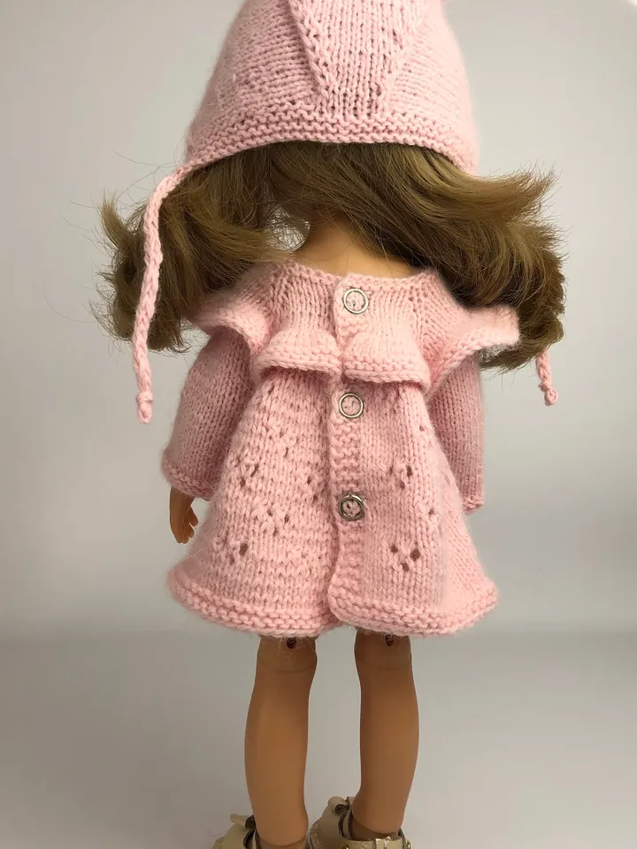 Paola Reina Doll 4 ITEMS Set: Exclusive Handmade Outfit - Dress, Tights, Shoes, Kitty-hat