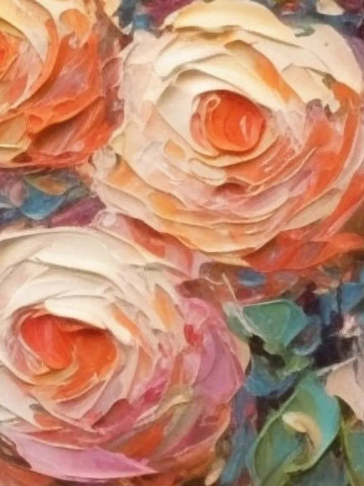 Original Roses Oil Painting On Canvas, Abstract Pink Flowers Painting, Large Wall Art, Home Decor, Custom Painting, Living room Wall Decor