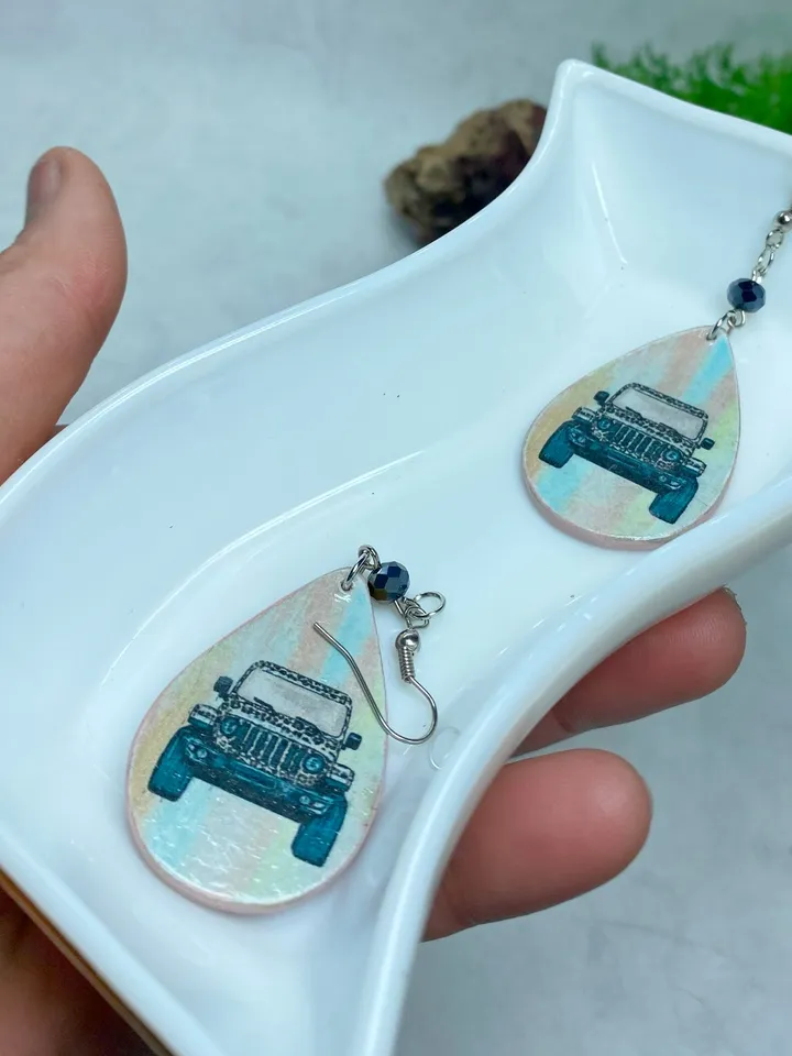 Creative handmade earrings. Bijouterie. Individual design.