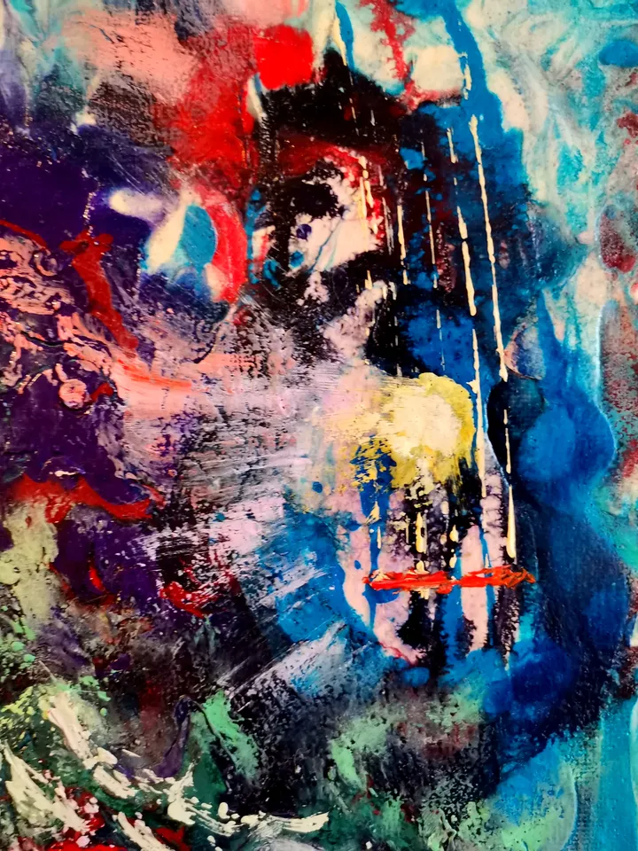 Abstract Art Original Oil Painting on Canvas Music Angel Artist Svinar Oksana