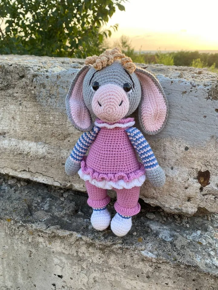 PDF donkey crochet pattern, crochet donkey, donkey pattern, crochet pattern, amigurumi donkey, cute donkey toy, amigurumi donkey pattern