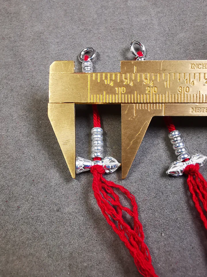 Gandhanra Handmade 4mm Sterling Silver Tibetan Buddhist Prayer Bead Counters for 6-12mm Mala,with Dorje and Vajra Pendant