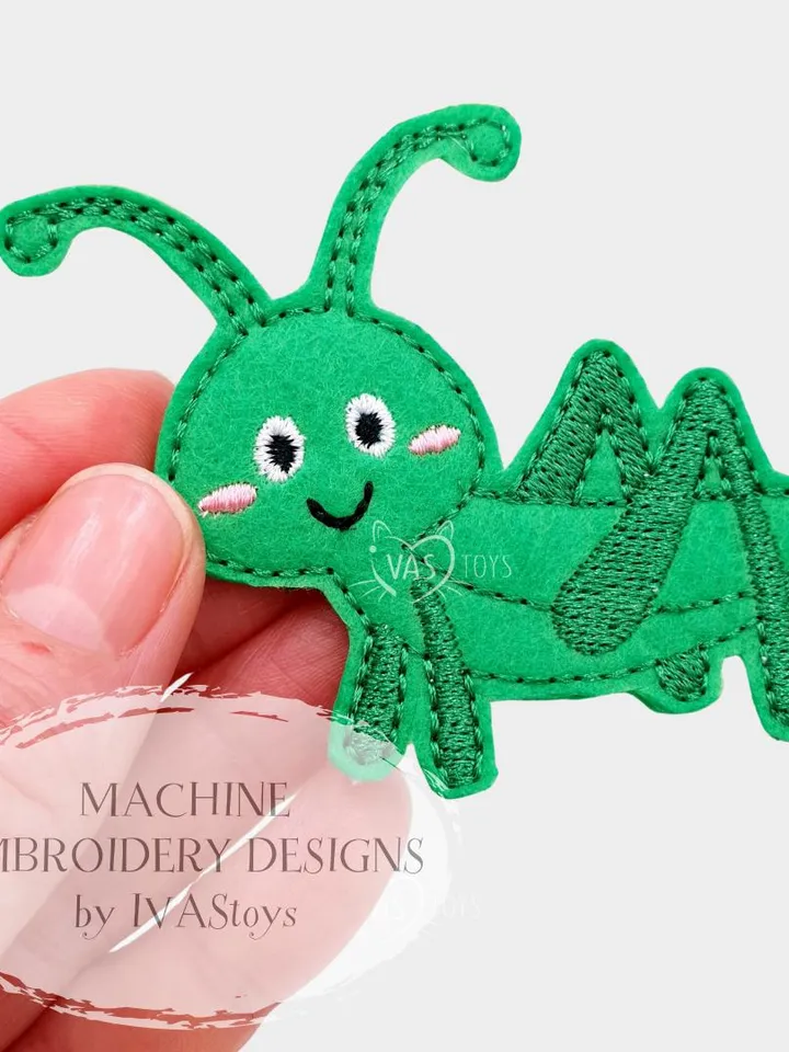 ITH Insect Finger Puppets Embroidery Design Set with Sounds & Games, Felt Bug Pattern, Educational Garden Toy, Digital Download
