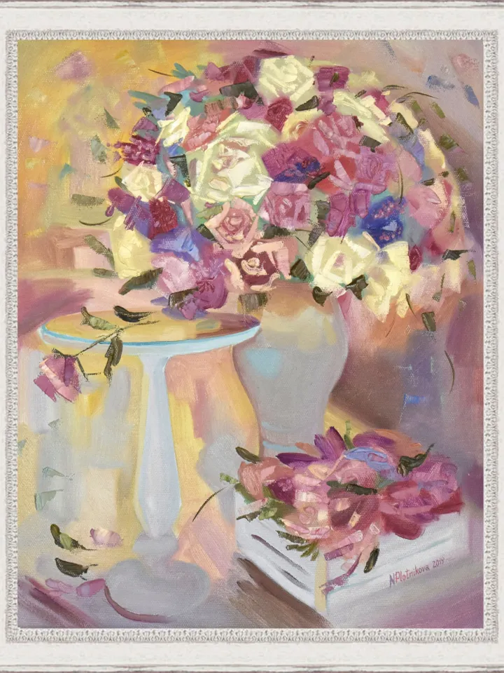 Rose painting Flower Original Art Floral Artwork oil painting on canvas Rose oil painting Roses artwork canvas painting