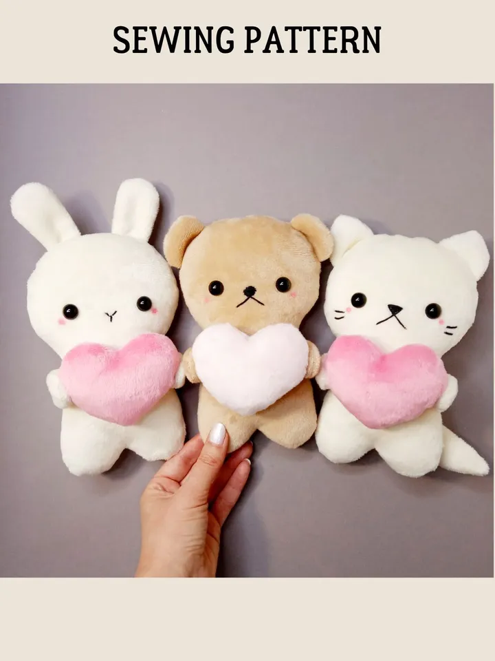 Plush Animals Sewing Pattern (2 sizes)